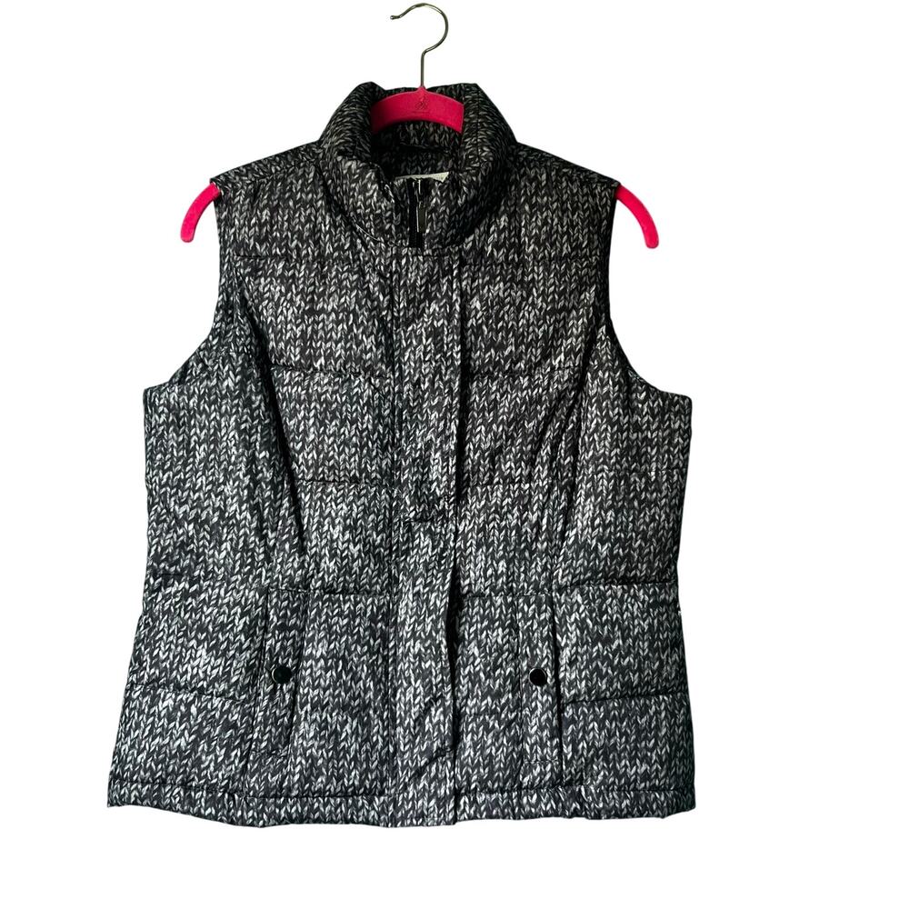 Charter Club Womens Puffer Vest Full Zip with Snaps Size Small P Purple and Gray